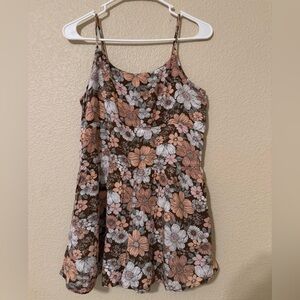 Abercrombie Kids Floral Romper - Brown and Pink 15/16